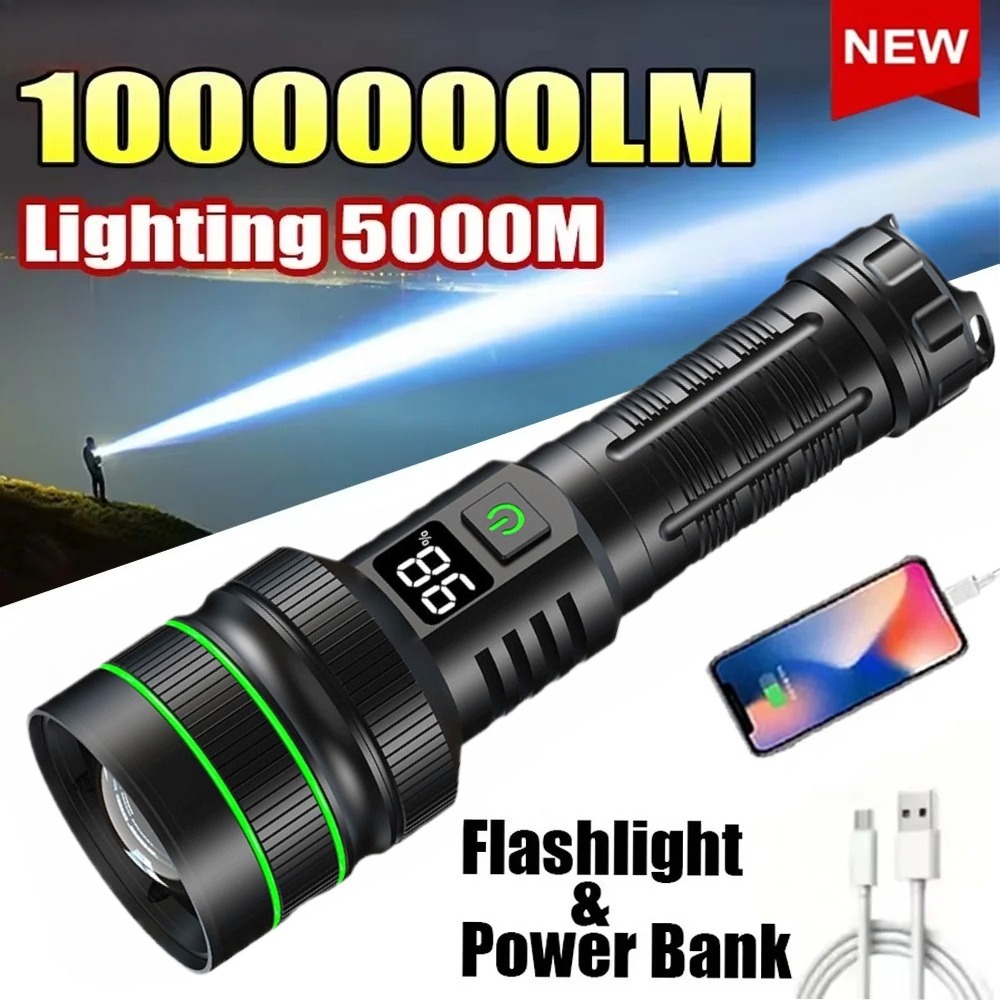 Lanterna LED poderosa com zoom - Outdoor Powerbank avaliação e preço